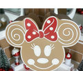 Absolute Prints Minnie Mouse gingerbread tabletop light with a red polka dot bow and white icing details.